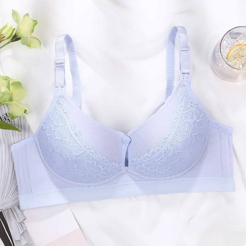 Lace Breathable Maternity Breastfeeding Bra Pregnancy Gathering Anti Sagging No Steel Ring and No Trace Maternity Underwear 4