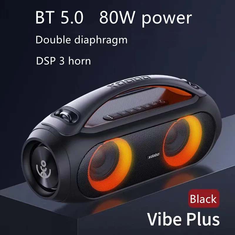 80W high-power XDobo Vibe Plus portable wireless Bluetooth speaker with subwoofer surround sound TWS square dance RGB speaker 4