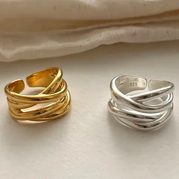 Anelli in argento sterling 925 per donna uomo coppia minimalista fatto a mano semplice anello interware regalo gioielli per feste prevenire allergie