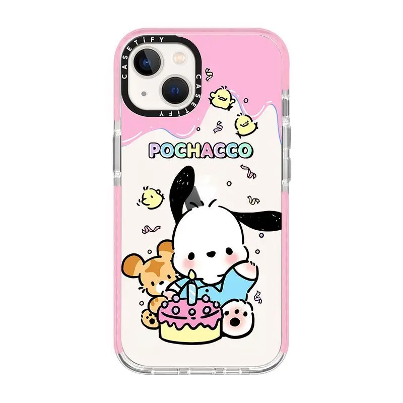 

Sanrio милый мультяшный торт Почтовый чехол для телефона iPhone 11 12 13 14 15 Pro Max Kawaii прозрачный все включено Мягкий чехол Подарок