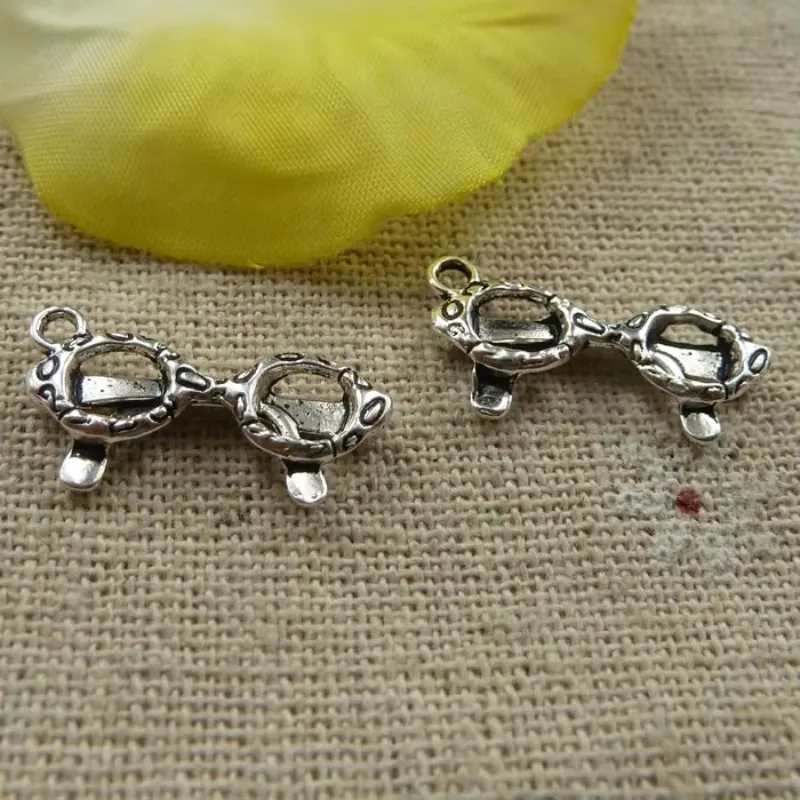 300 Stück tibetische Silber-Brillen-Charms-Anhänger, 22 x 11 mm, C4069, DIY-Schmuckherstellung, Kunsthandwerk