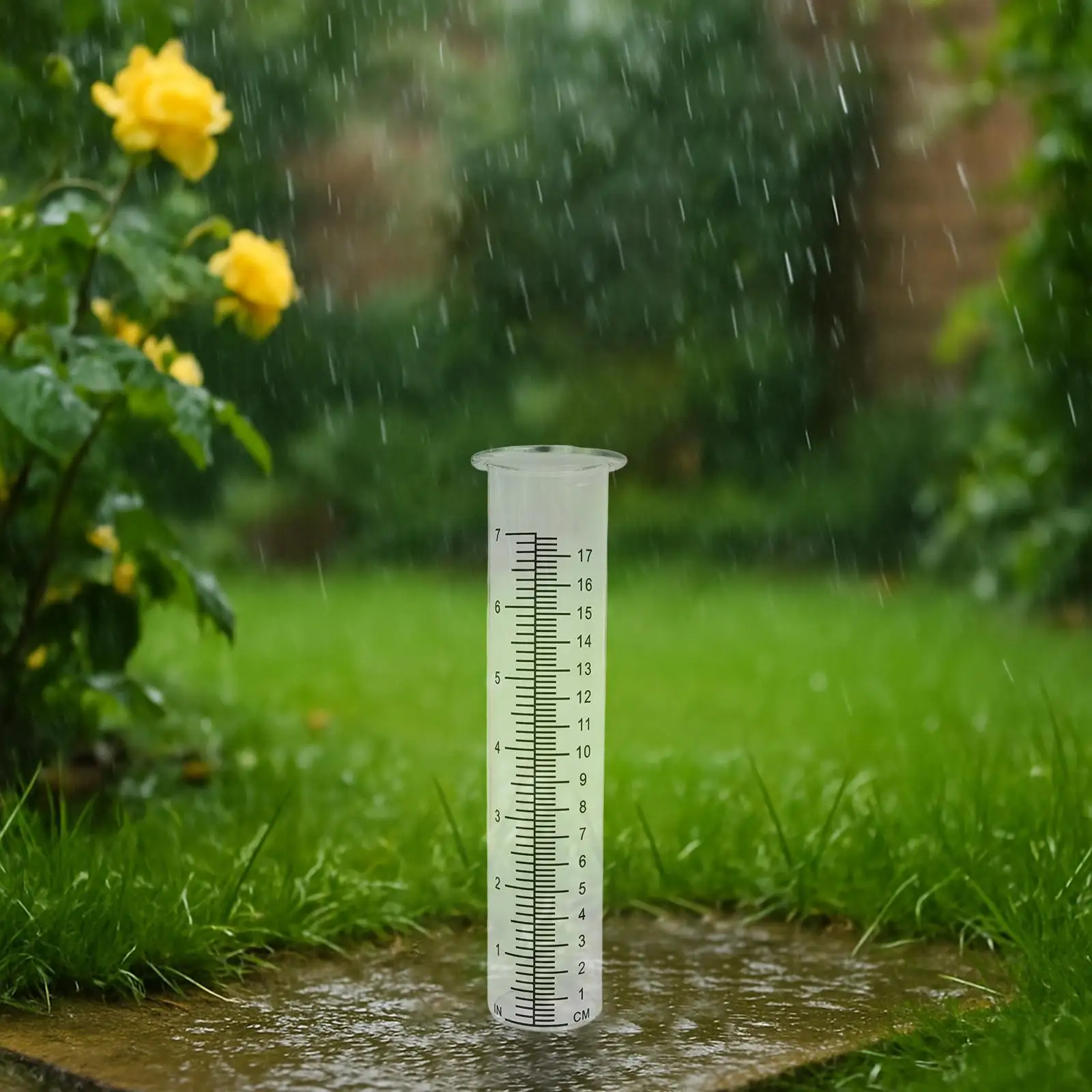 Rain Gauge Outdoor Rainwater Gauge with Scale for Deck Pathway Decoration