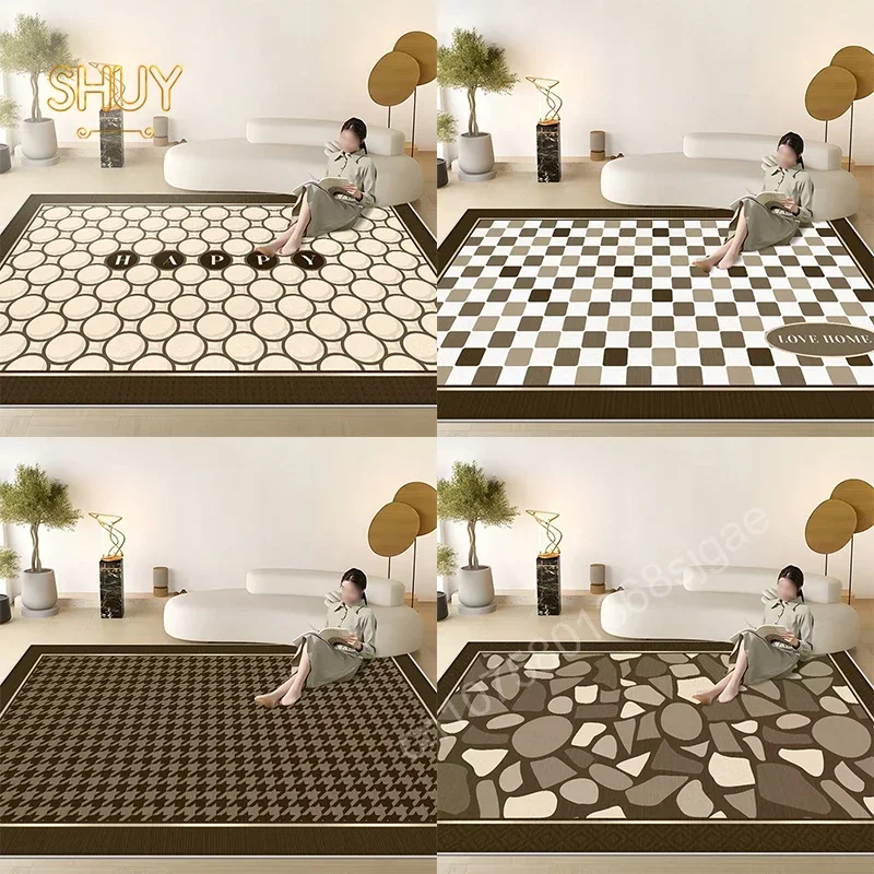 

Light Luxury Carpet Coffee Table Simple Style Geometry Rugs Large Area Living Room Decoration High Quality Felt Floor Mat Decor