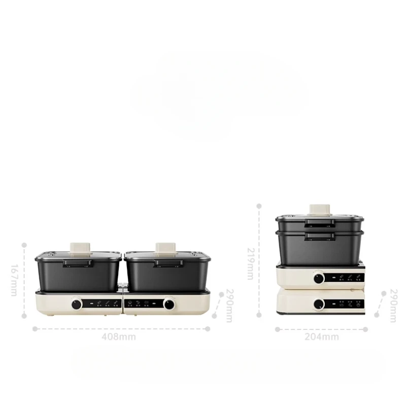 Split Type Foldable Mandarin Hot Pot, Household Multifunctional Electric Cooking Pot, Dormitory Electric Hotpots Multi Cookers