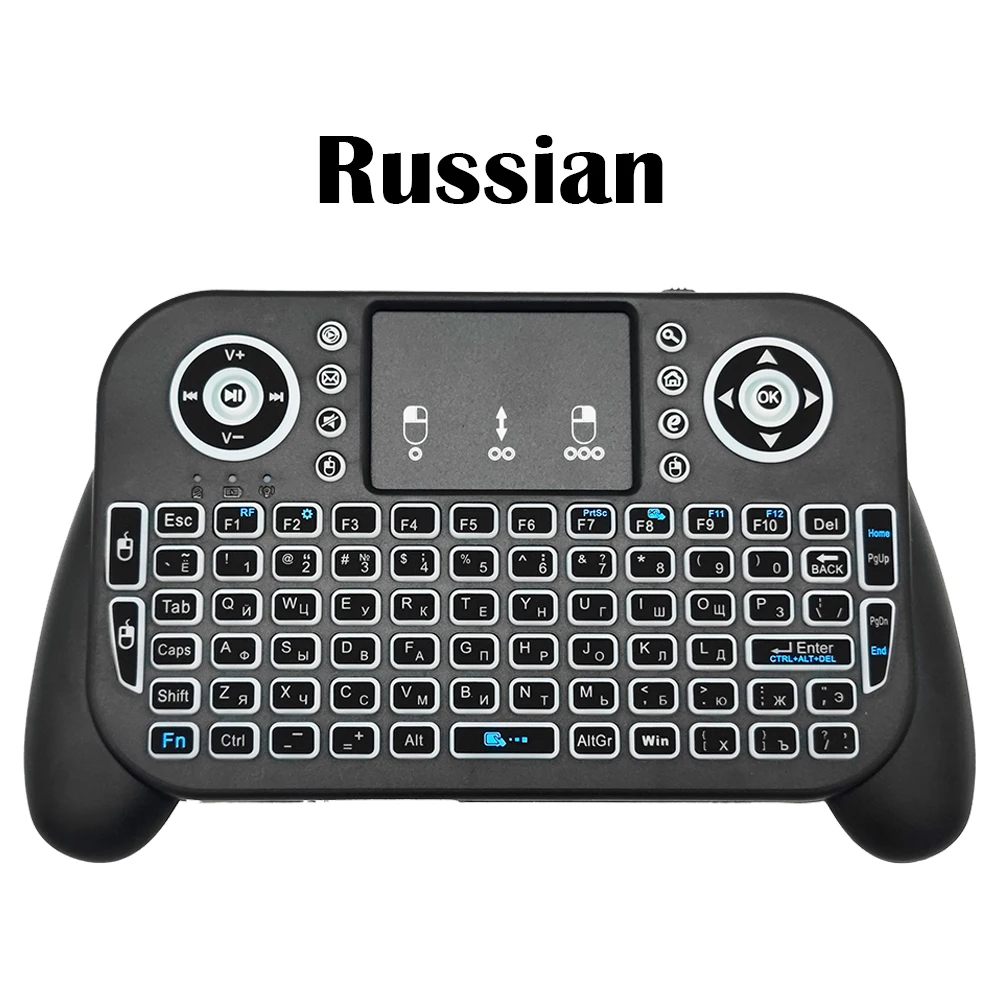 Compact Bluetooth Touchpad Keyboard with Backlit Air Mouse Remote Control