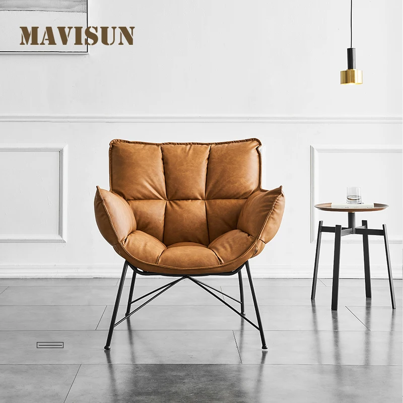 

Europe Single Sofa Chair Lazy Creative Leisure Lounger Light Luxury Home Living Room Simple Balcony Backrest Furniture FGM