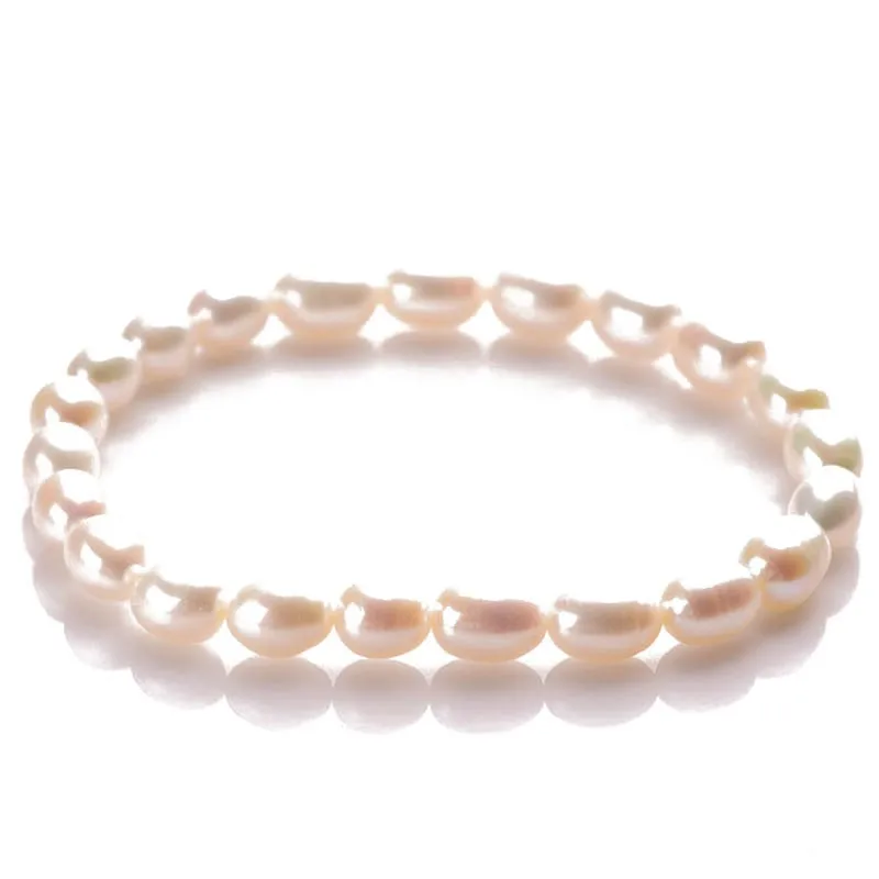 

4A Natural Fresh Water Pearl 6mm Crystal Bracelets