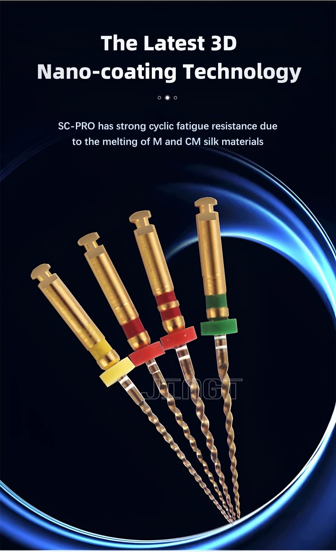 Coxo Soco Pro Dental Heat Rotary Files - 6pcs/Box, Flexible Ni-Ti