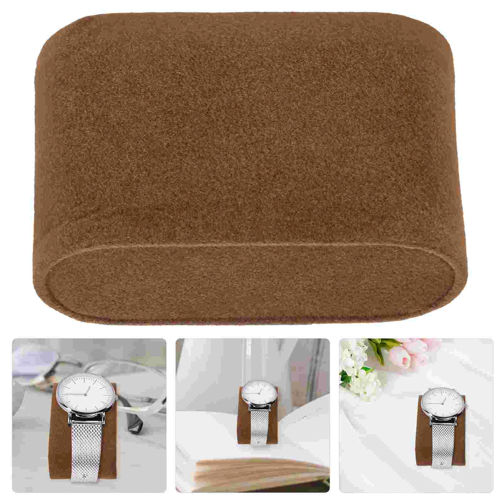 6pcs Watch Display Pillows Wrist Watch Cushions For Storage Cases Watches Accessories Velvet Brown Lightweight Practical