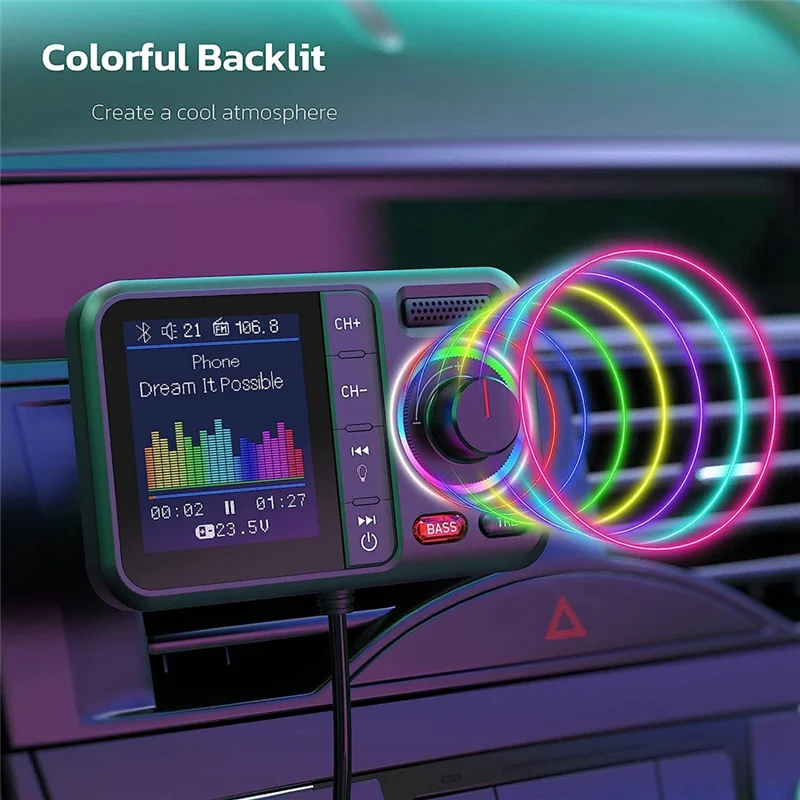 Stylish-BT98L LED 디스플레이 Bluetooth 5.0 송신기 어댑터 3.5MM AUX MP3 플레이어 HIFI 오디오 어댑터 PC TV 자동차 홈 스피커