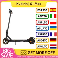 KuKirin S1 Max Scooter électrique pliable, moteur 350 W, batterie 36 V 10,4 Ah, pneus 8 pouces, vitesse maximale 30 km/h, portée 39 km, frein électronique avant, absorption des chocs par ressort arrière, affichage intelligent, cadre en fer, ≤15 °   Gradeabilité, étanche IP54, BMS, charge 7-8h 1