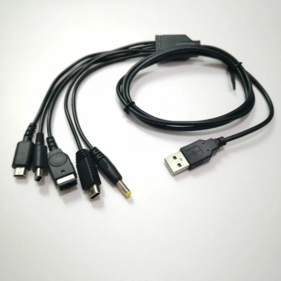 닌텐도 DS 라이트용 USB 충전 케이블, 1.2m 충전기 코드, DSL NDSL, 3DS XL LL GBA SP PSP Wii U, 500 개, 5 in 1