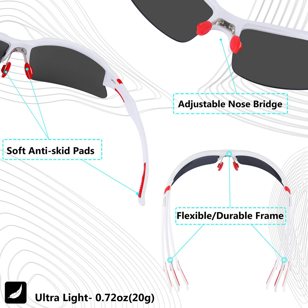 1PC Sun Protection Uv Protection Glasses Outdoor Sports Effective Uv Design Durable