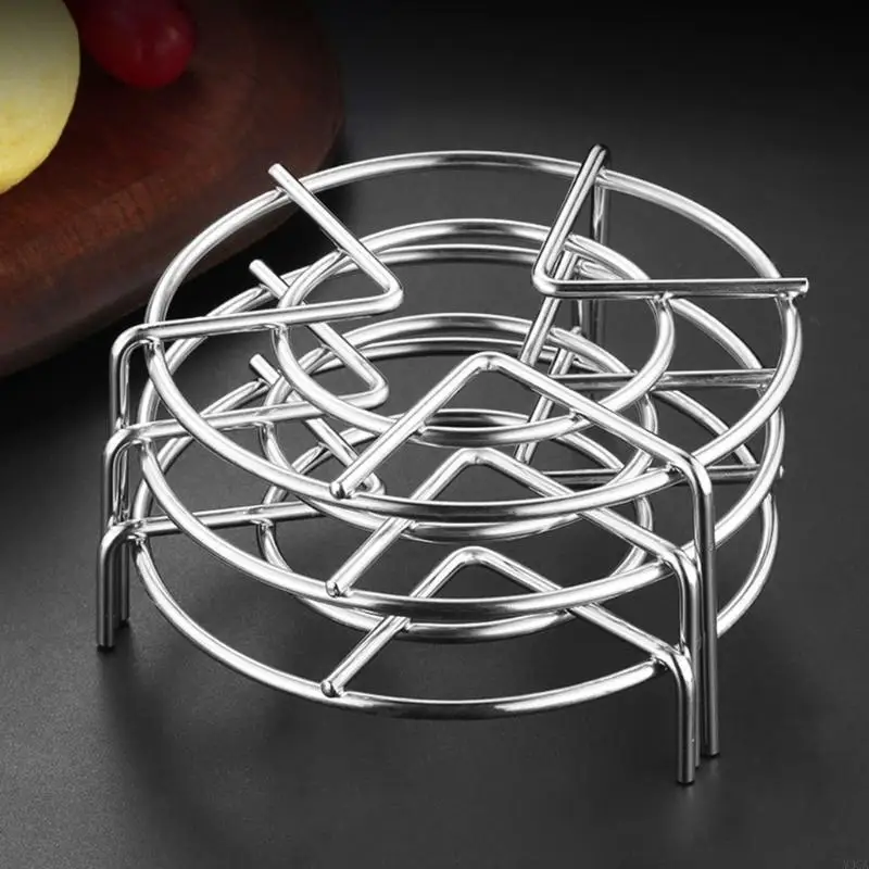M3GA Stainless Steel Round Pot Rack Dumplings Steaming Tray Tableware Stand for Kitchen Cooking Accessories