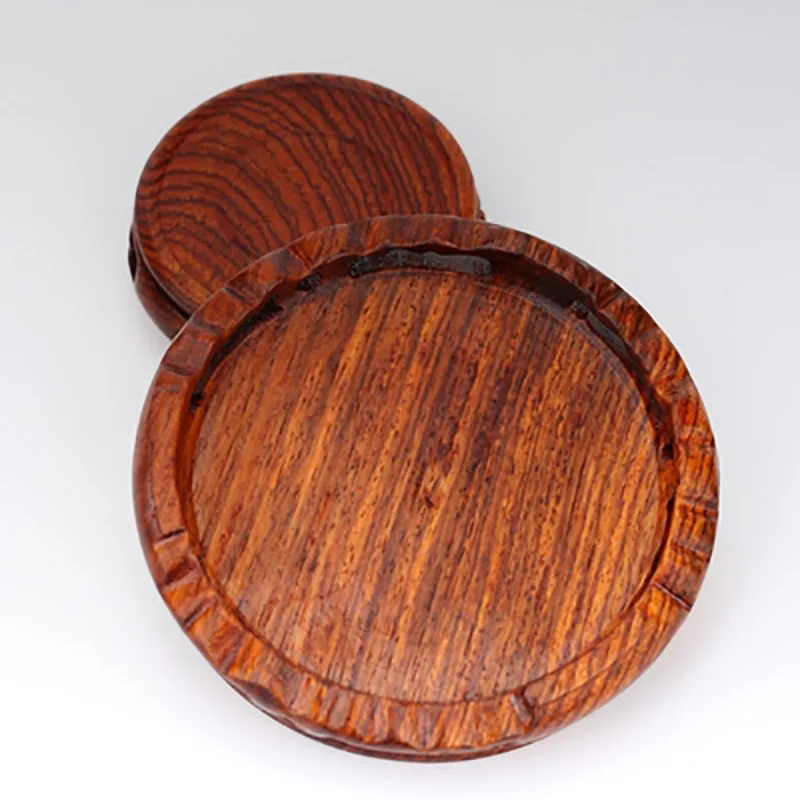 Rosewood rosewood carving, Buddha Decoration Base, Round Solid Wood with Stone Base