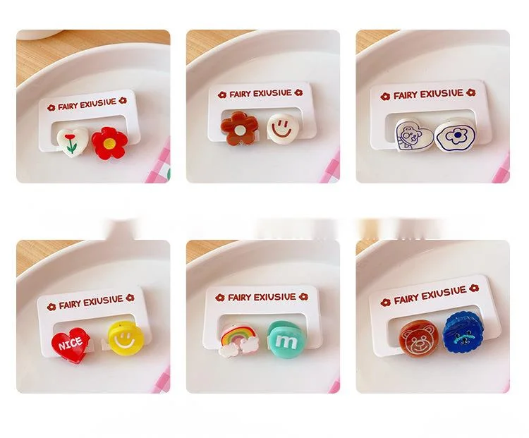 2 accessoires pour cheveux couleur bonbon mignon mini pinces à cheveux dessin animé ours frange pince cheveux restes pince accessoires pour étudiants_voghion.com