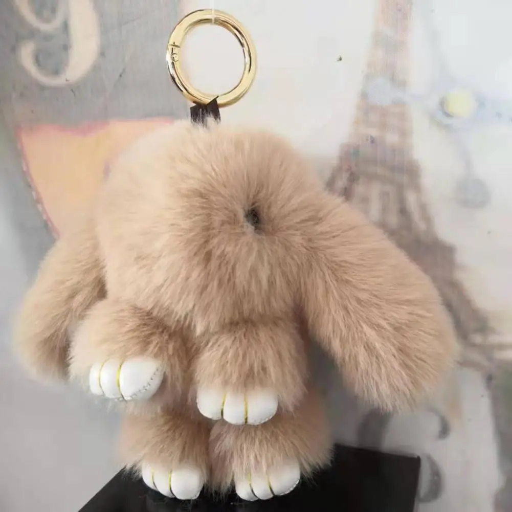 Stuffed Rabbit Doll Plush Key Chain Plush Bunny Keychain Korea Fashion Cute Mini Rabbit Doll Key Ring On Bag Car Pendant