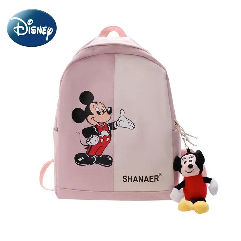 

Disney Mini School Backpack for Girl Students Elementary Kindergarten Mickey Mouse Boy Toddler School Bag Cute Cartoon Nylon