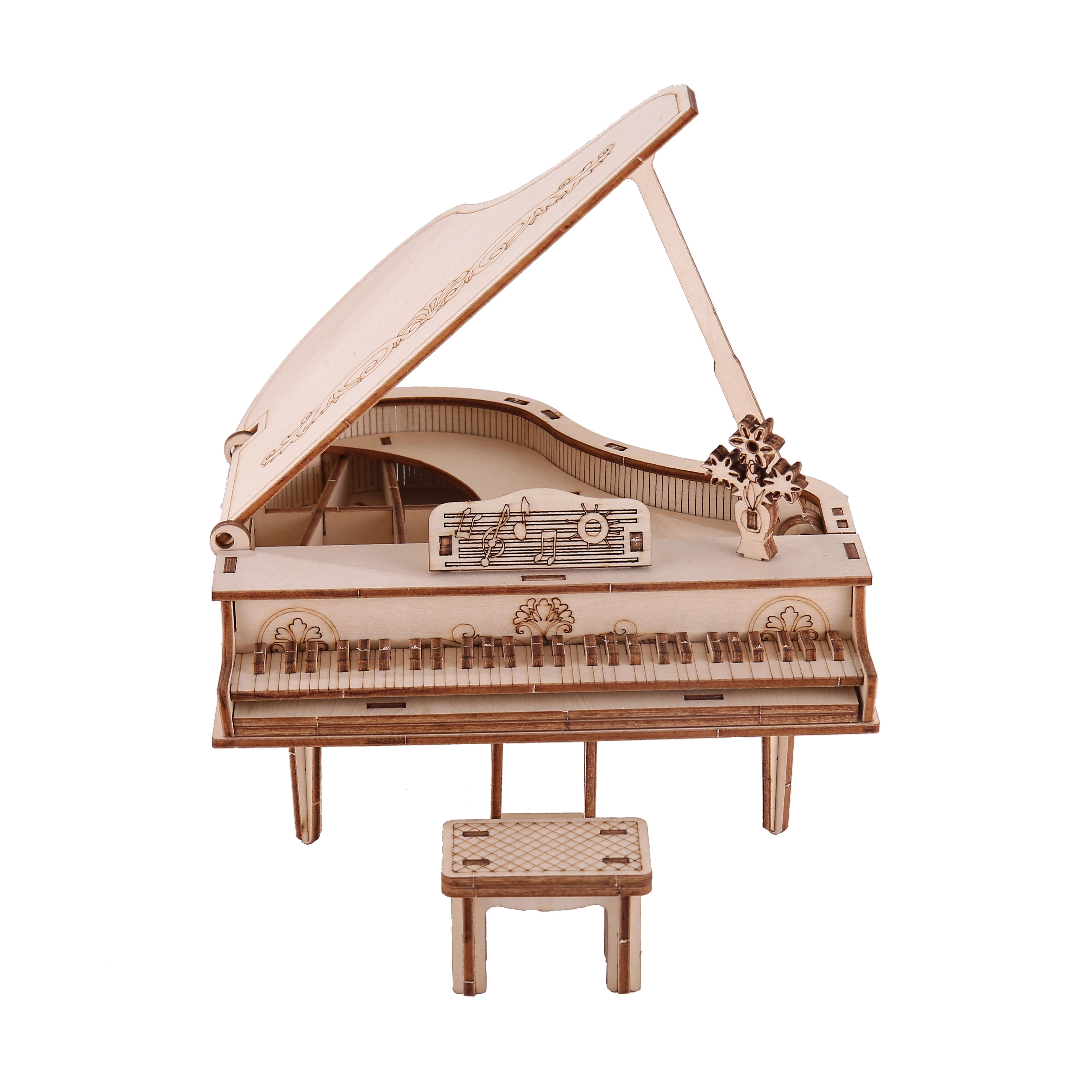 DIY 3D Wooden Piano Puzzle Kit - Handcrafted Holiday Gift