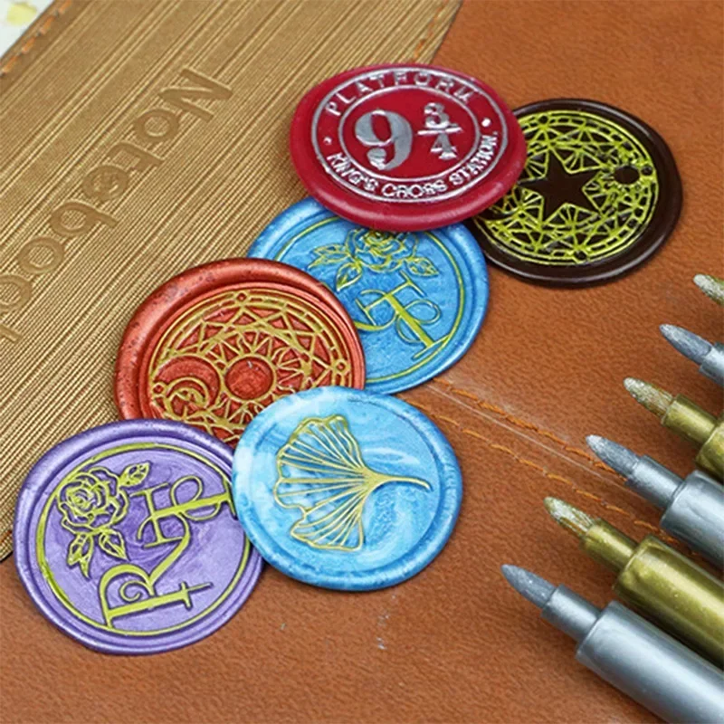 Fire Paint Seal Special Pens Graffiti Wax Stamp Markers Pen Sealing Stamp Vintage Waxing Coloring 6 Colors