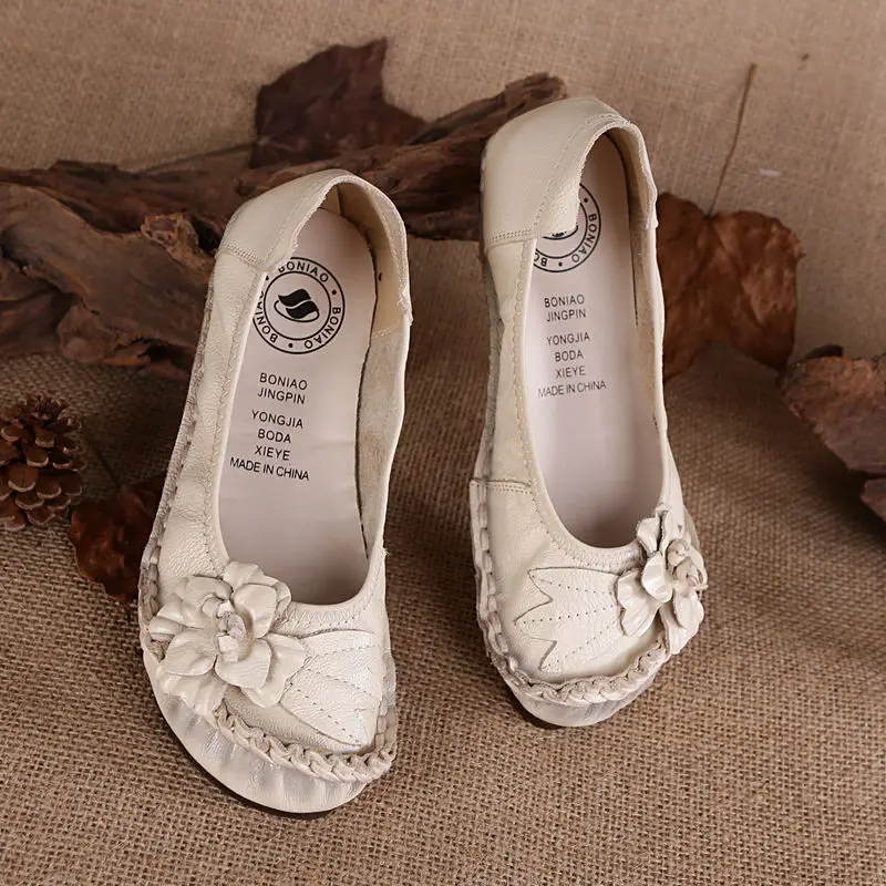 Leather Shoes Women Genuine Comfort Flats Mom Casual Summer Fashion Oxford women oxford shoes