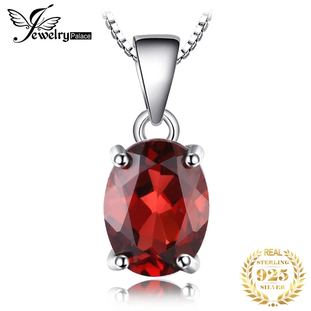 Roman Art Red Garnet Necklace 24k Gold Vermeil Sterling Silver Fine Tu