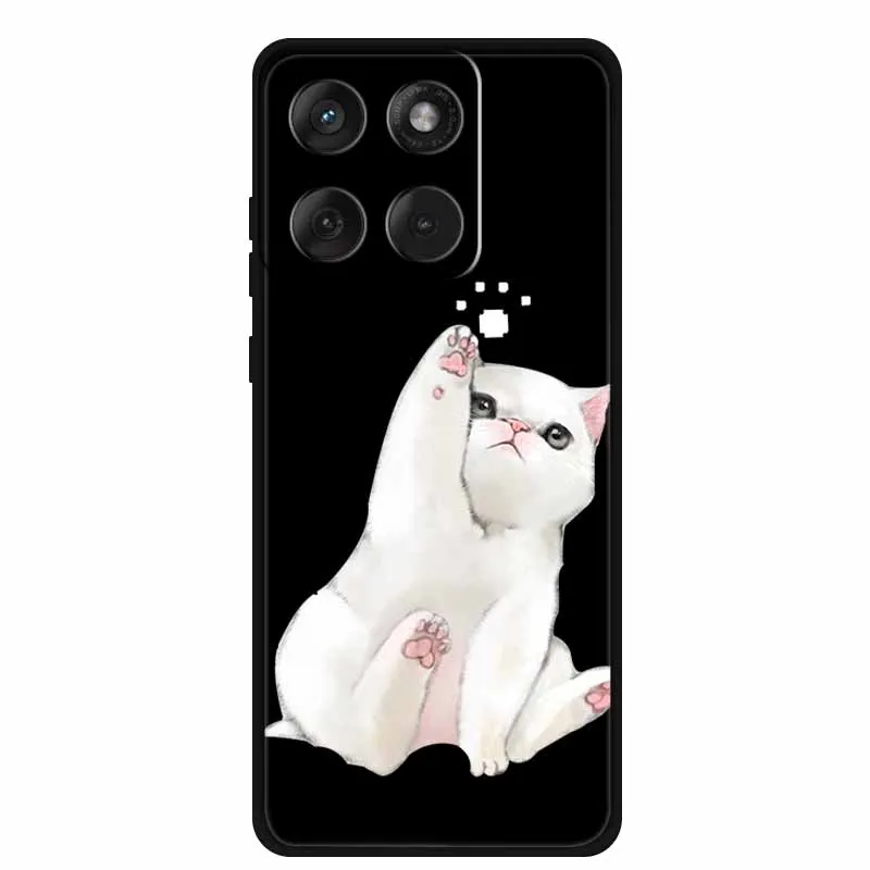 Cartoon Lovely Cat Black Silicone Soft TPU Phone Case