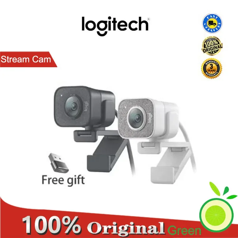 Сетевая камера Logitech StreamCam высокой четкости, 1080p, 60fps, встроенный микрофон, подходит для настольных и домашних компьютеров