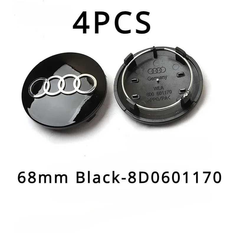 Sleek Car Styling Wheel Center Cap Hub Covers Badge - 4-Pack 60-69mm