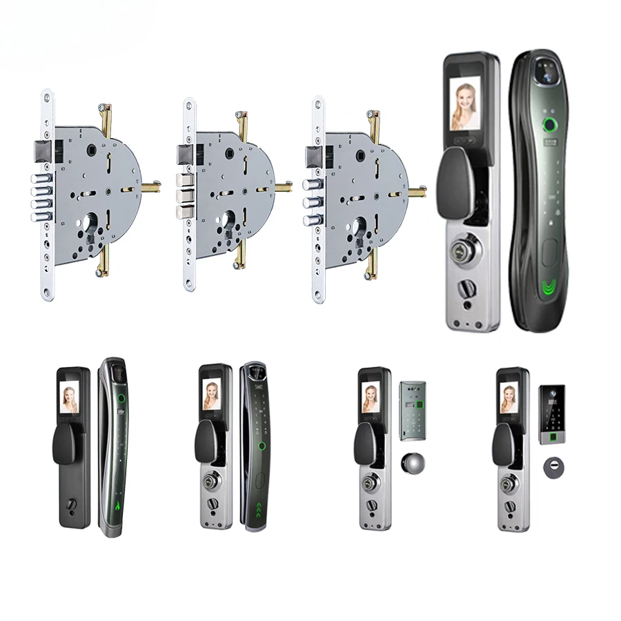 Israeli Lock Home Tuya Application Electronic Numeric Keypad Biometric Fingerprint Smart Door Lock with Israeli Lock Body and Ca