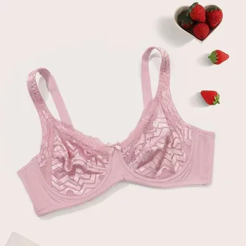 Beauwear biancheria intima di grandi dimensioni con filo sfoderato Lingerie no Pad pizzo a righe reggiseno tinta unita con cornice 85C 90C 95C 100C 105C 1