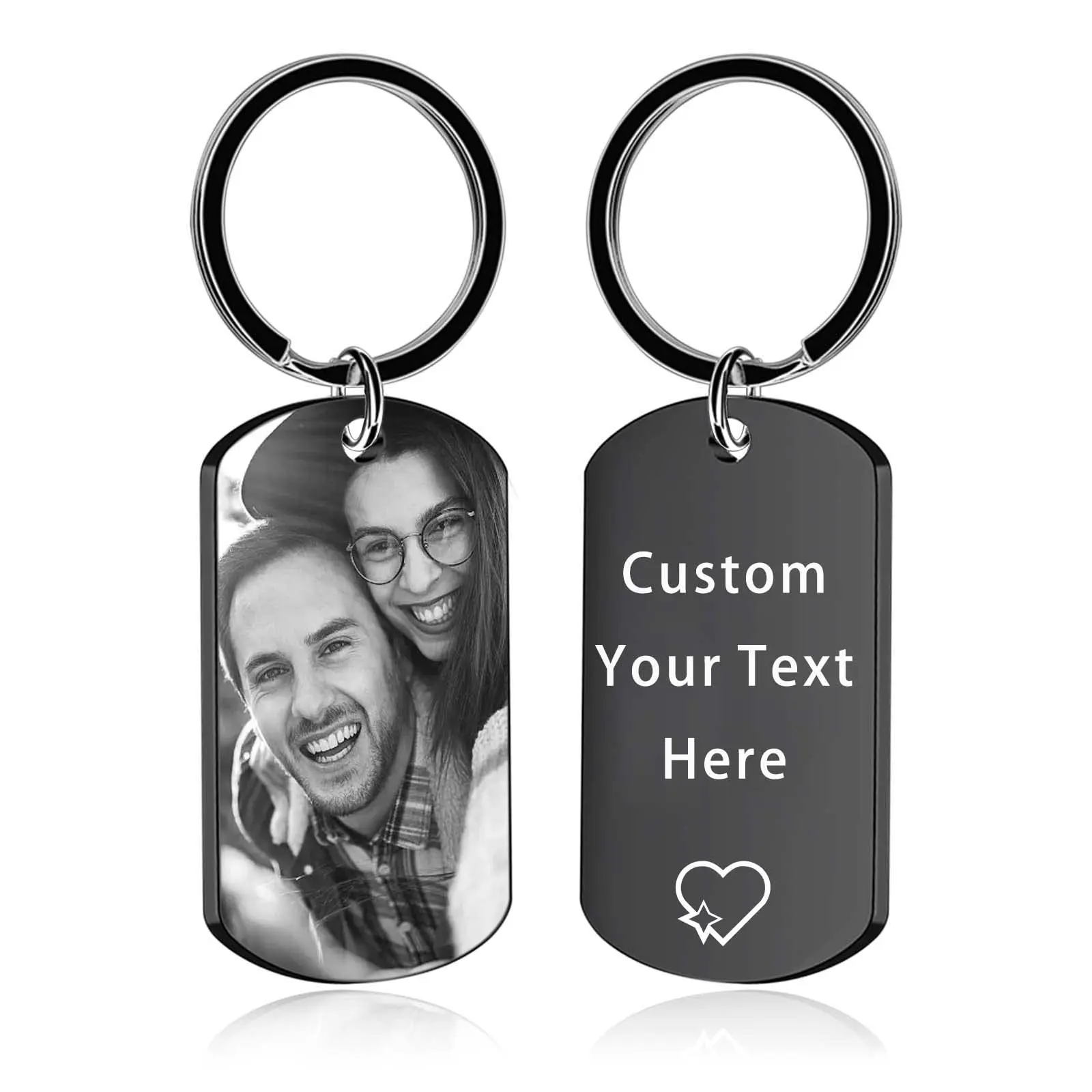 CustomKeychainwithPicturePersonalizedEngravingPhotoTextDogTag