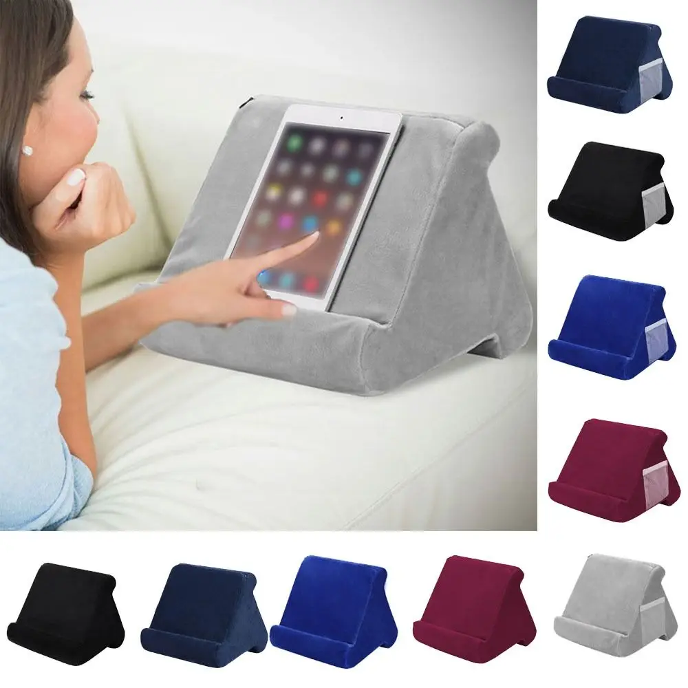Multi-Angle Soft Tablet Rest Cushion Soft Detachable Sponge Pillow Tablet Support Multifunctional with Mesh Pocket