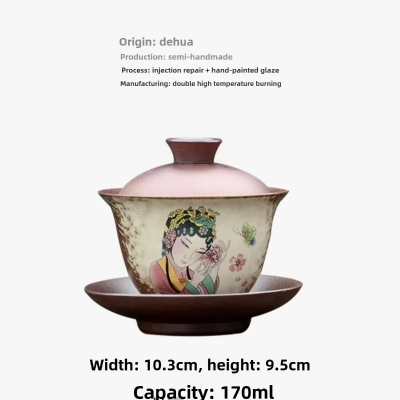 170cc Vintage Exquisite Ceramic Tea Cups Hand-painted Porcelain Master Cup Traditional Custom Teacup Chinese Tea Accessories