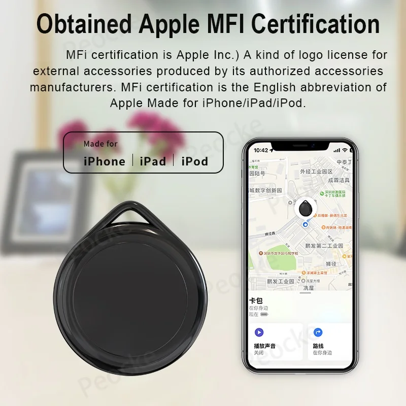 Mini Pet Tracking Device with Find My for Apple Smart iTag Cat GPS Tracker Bluetooth Locator Key Child Pet Car Lost Finder