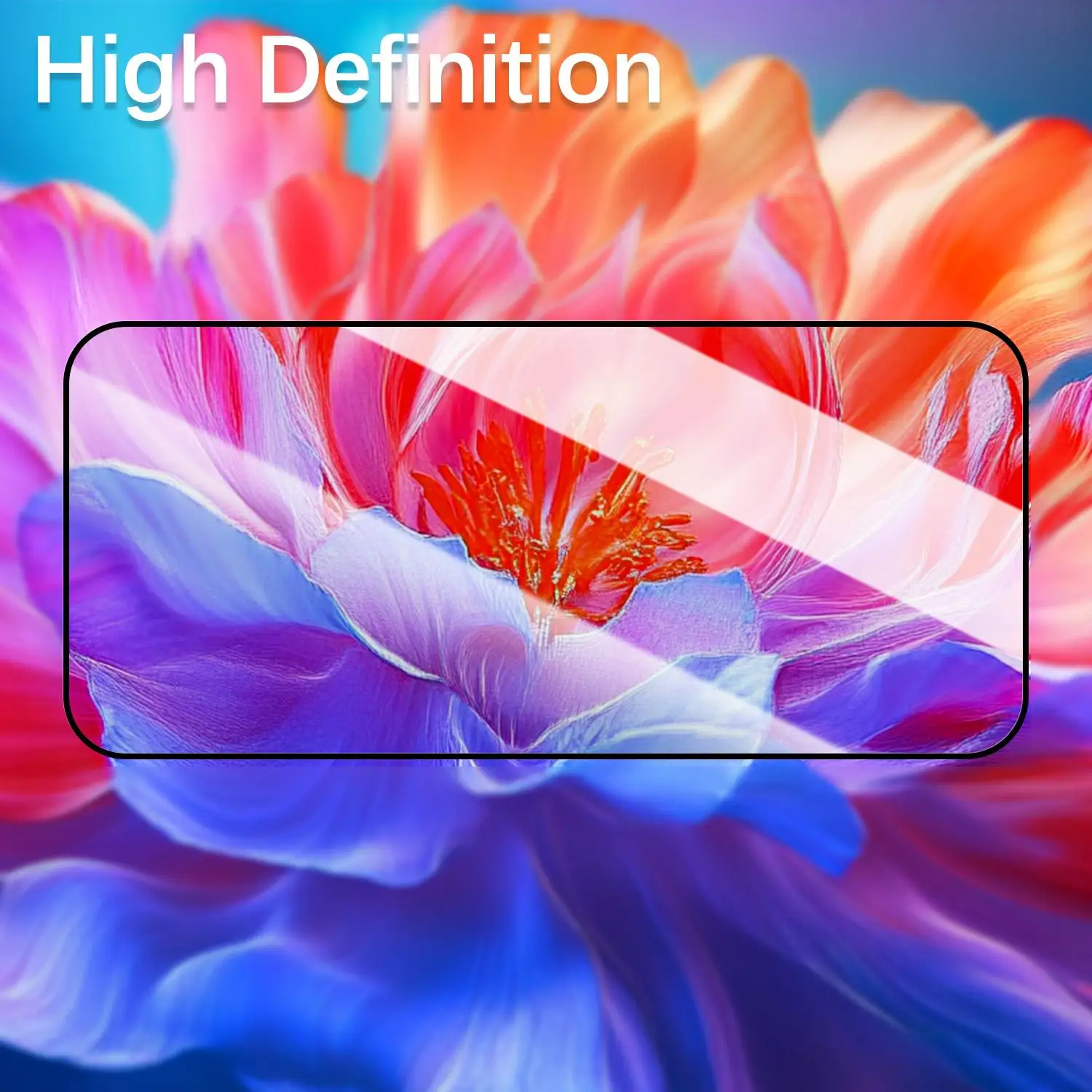HD Screen Protector with Easy Install and Anti-Shatter Tempered Glass Film for Enhanced Durability and Fingerprint Unlock
