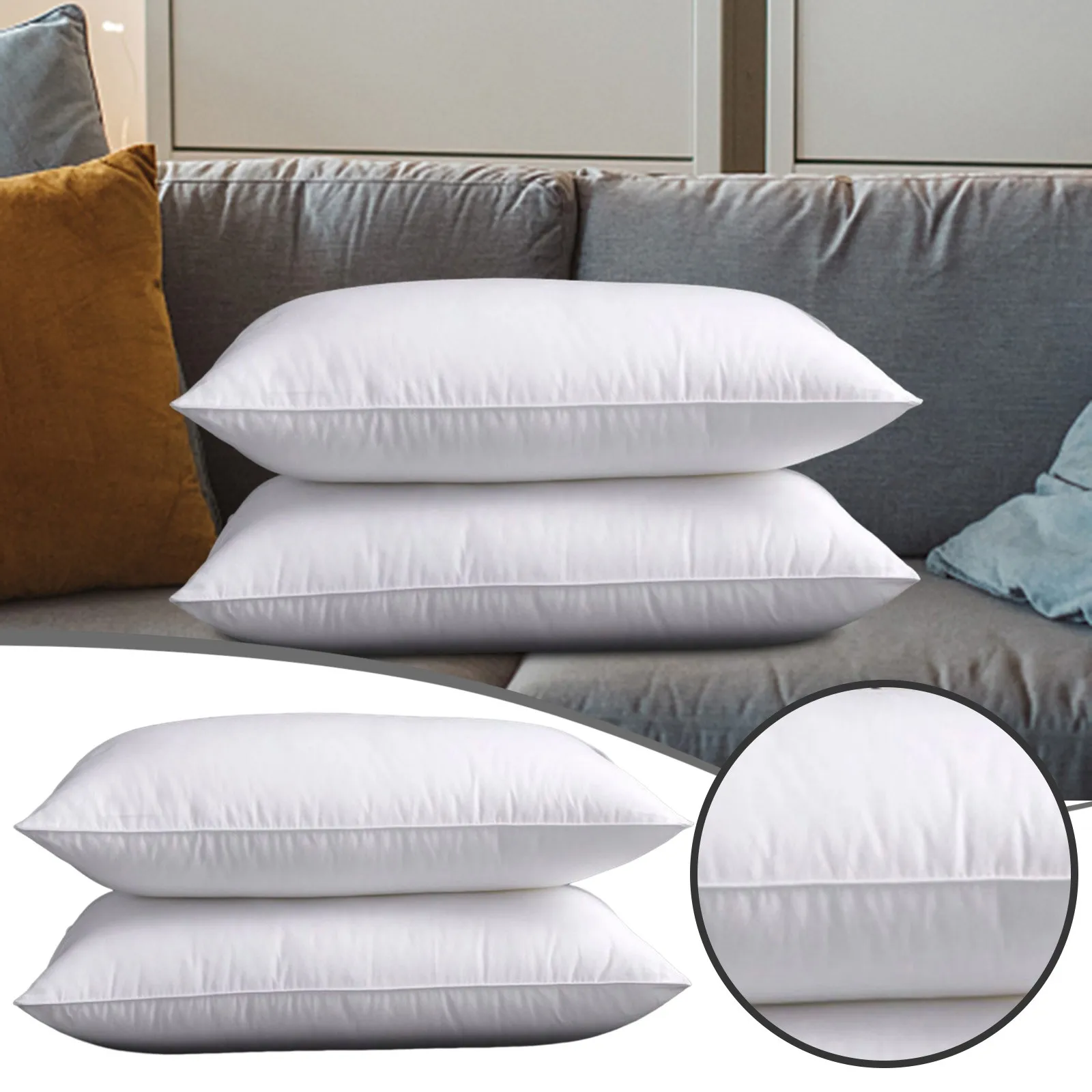 

2 Pack Cotton Down Alternative Standard Bed Pillows Soft And Comfortable Pillows For Body Pillowcases Pillows with Pillowcase