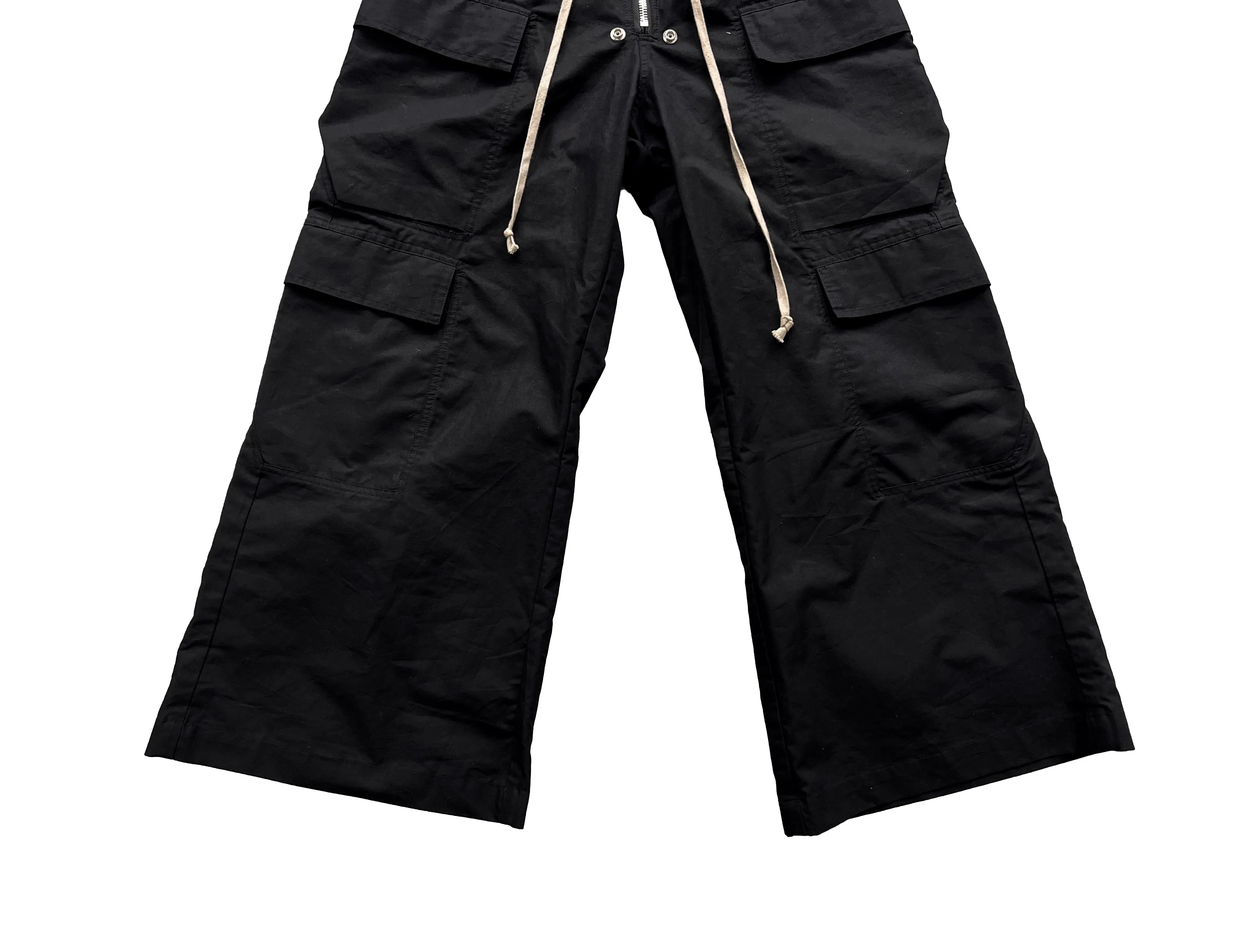 Description Picture 6 of itemBrand Rick Flared Pants Pleated Loose Solid Color Trousers Pants Straight Casual Drawstring Wide Leg Loose Pants