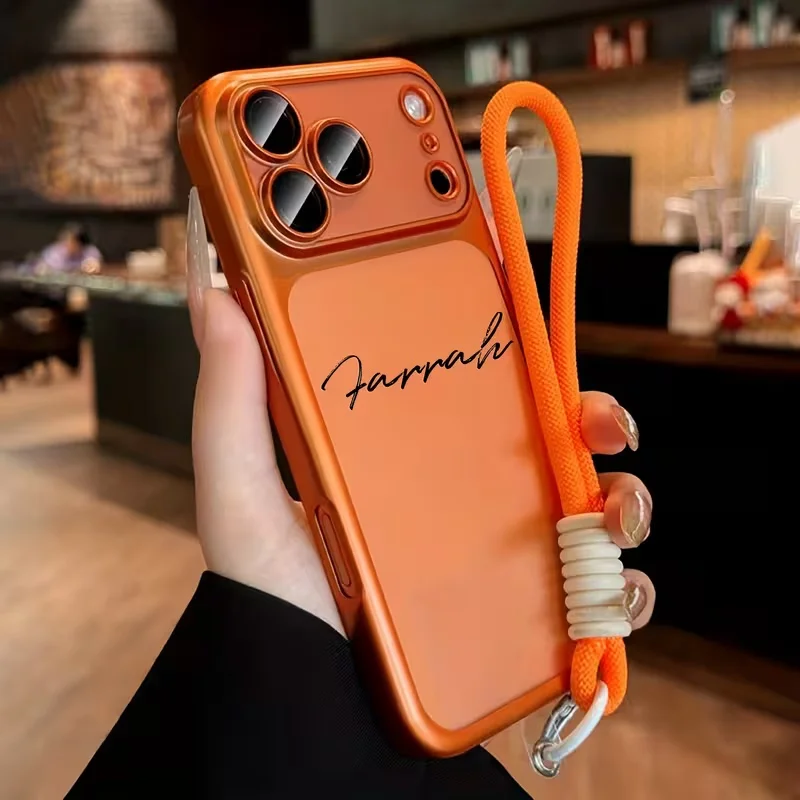 Custom DIY Name Clear Frosted Case for iphone17 16 15 thumbnail 1