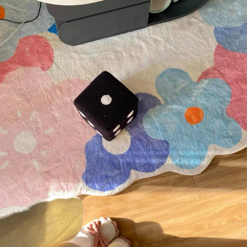Living Room Bedroom Home Carpet Large Area Colorful  Flower Thickened Decoration Rug коврик Kidsroom Maison Tapis 양탄자 Pink Decor