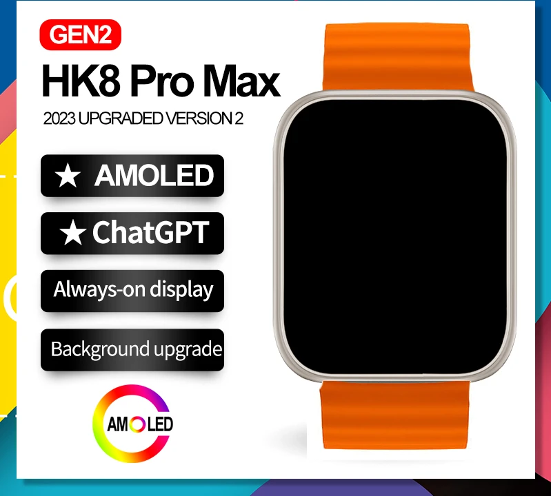 

GEN 2 HK8 Pro Max ChatGPT Amoled Smart Watch 49mm Wireless Charging Bluetooth Call Men NFC Women Smartwatch 2024