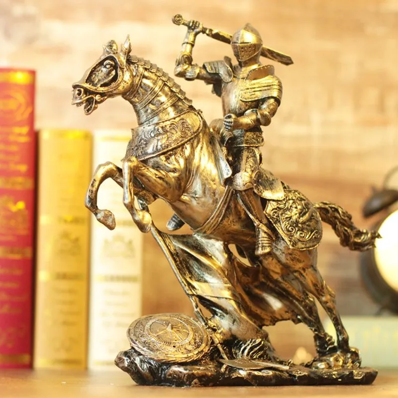 medieval-armor-sculpture-horse-riding-warrior-figure-bar-decoration-crafts-spartan-knights-statue-resin-retro-decor-souvenir