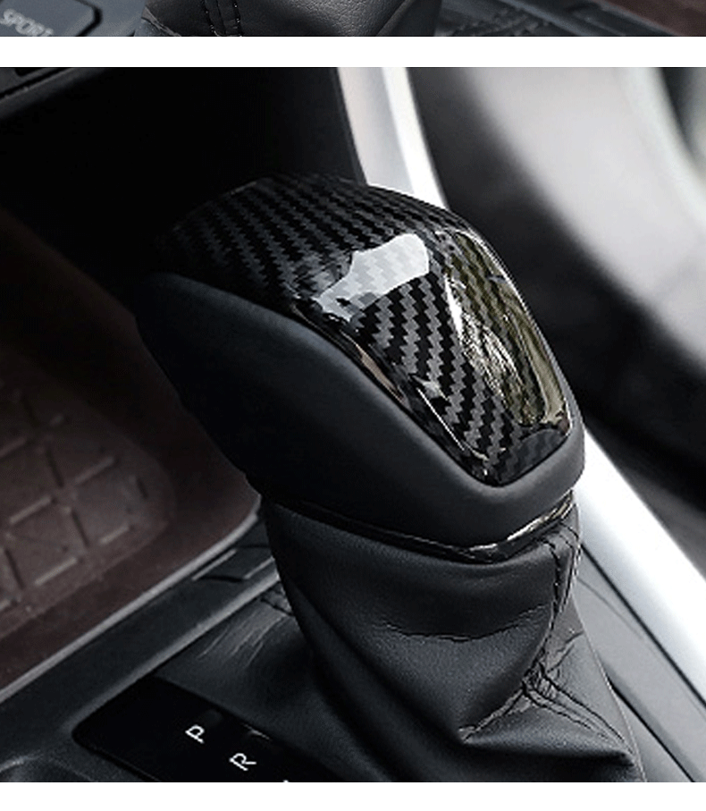 Cubierta De Perilla De Cambio En Fibra De Carbono (efecto) Para Toyota RAV4 2019-2023 – Acabado Negro