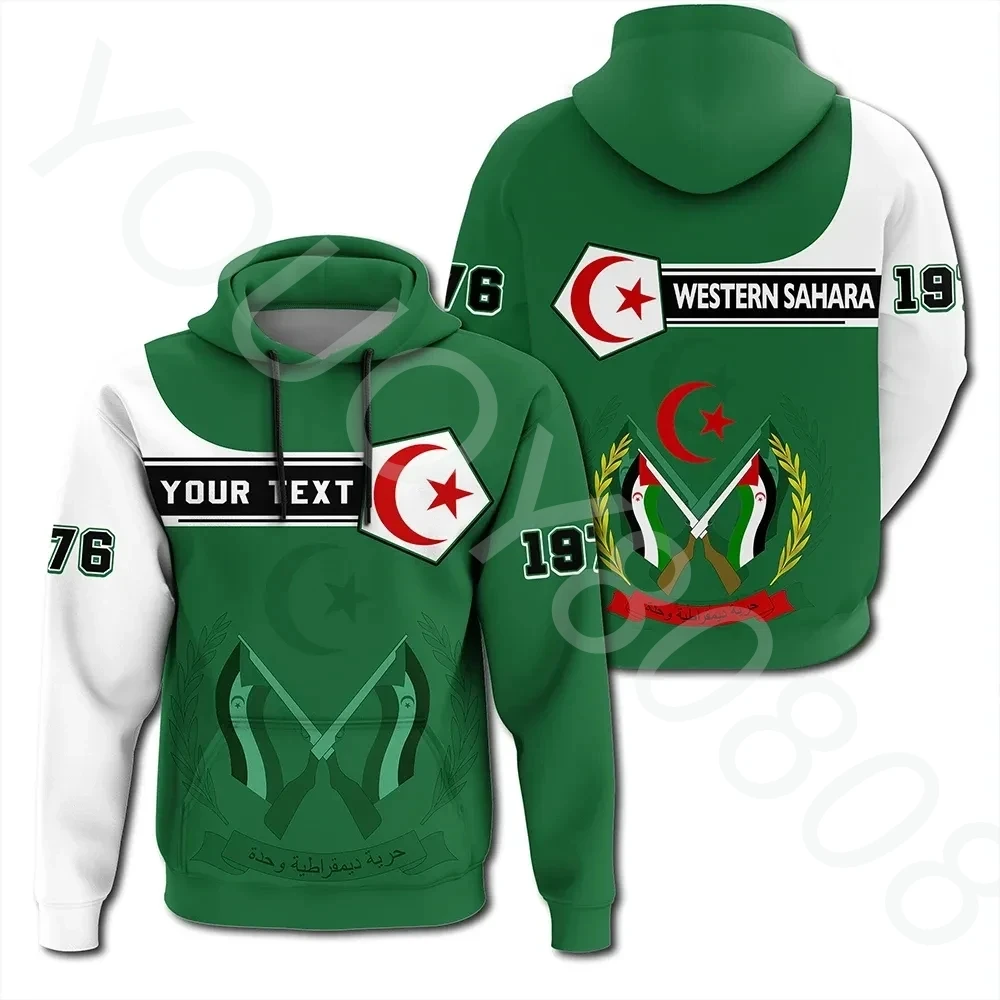 

(Custom) African Zone Hoodie Western Sahara Pullover Hoodie Pentagonal Style African Zone Athleisure Print Zip Hoodie Jacket