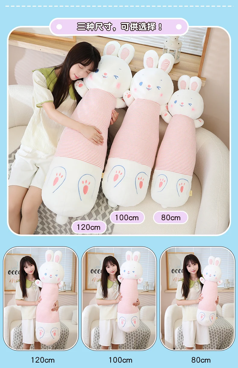 Kawaii Rabbit Long Plush Pillow XL - Limited Edition