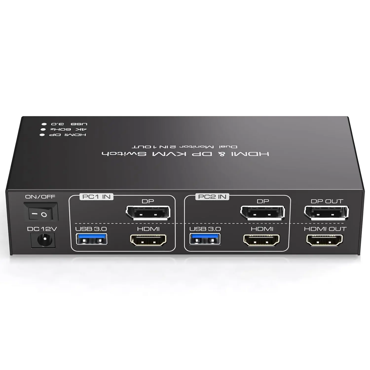 Подвійний дисплей HDMI+Displayport KVM Switch 2 in 2 out 4K 60Hz 2x2 Mixed inputs HDMI DP KVM USB 3.0 Switcher Share Keyboard Mouse