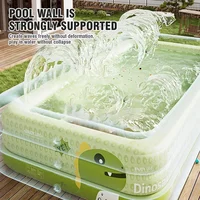 Piscine gonflable pour enfants de grande taille 1,8/2,1/2,6 m, épaisse avec pare-soleil, jouet pour enfants, jeu d'eau de jardin familial en plein air 4