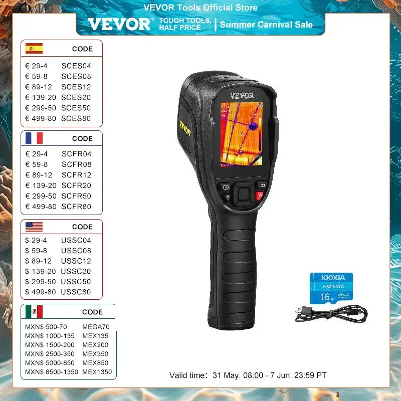 VEVOR Thermal Imaging Camera 240x180 IR High Resolution Professional Infrared Thermal Imager for Repair Pipeline Detection PCB