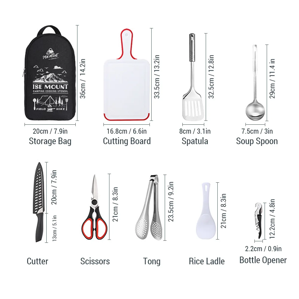 Portable Utensils Set 9pcs Stainless Steel 6