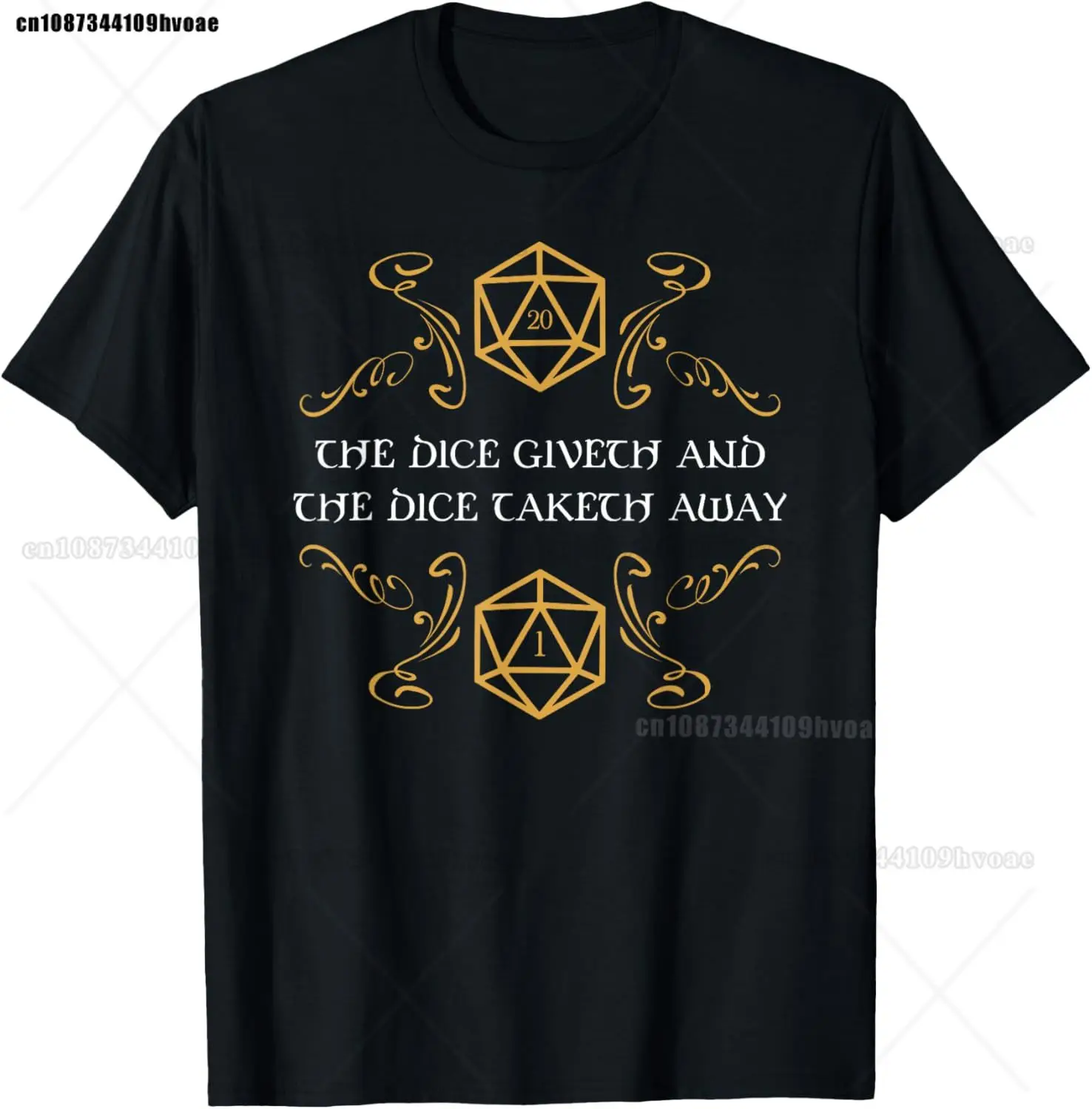 Retro Dungeon Tarot Karte Katze Würfel D20 T-Shirt für Konzentration Lustige Gamer Würfel Drachen T Shirts Sommer Streetwear Geschenke Männer – Detail 13